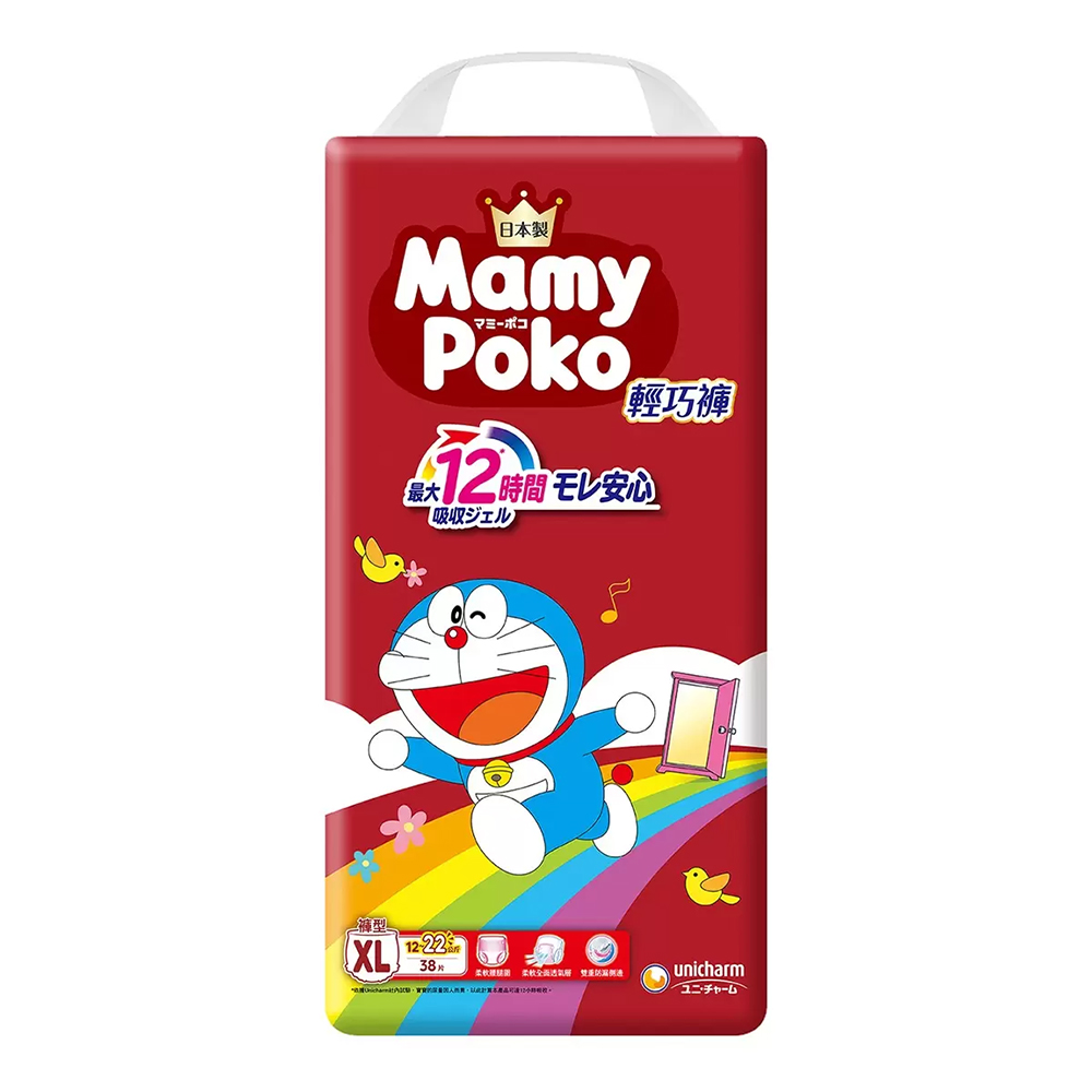 mamypoko 滿意寶寶 哆啦A夢輕巧褲 日本境內版 XL號 38片*4包/箱