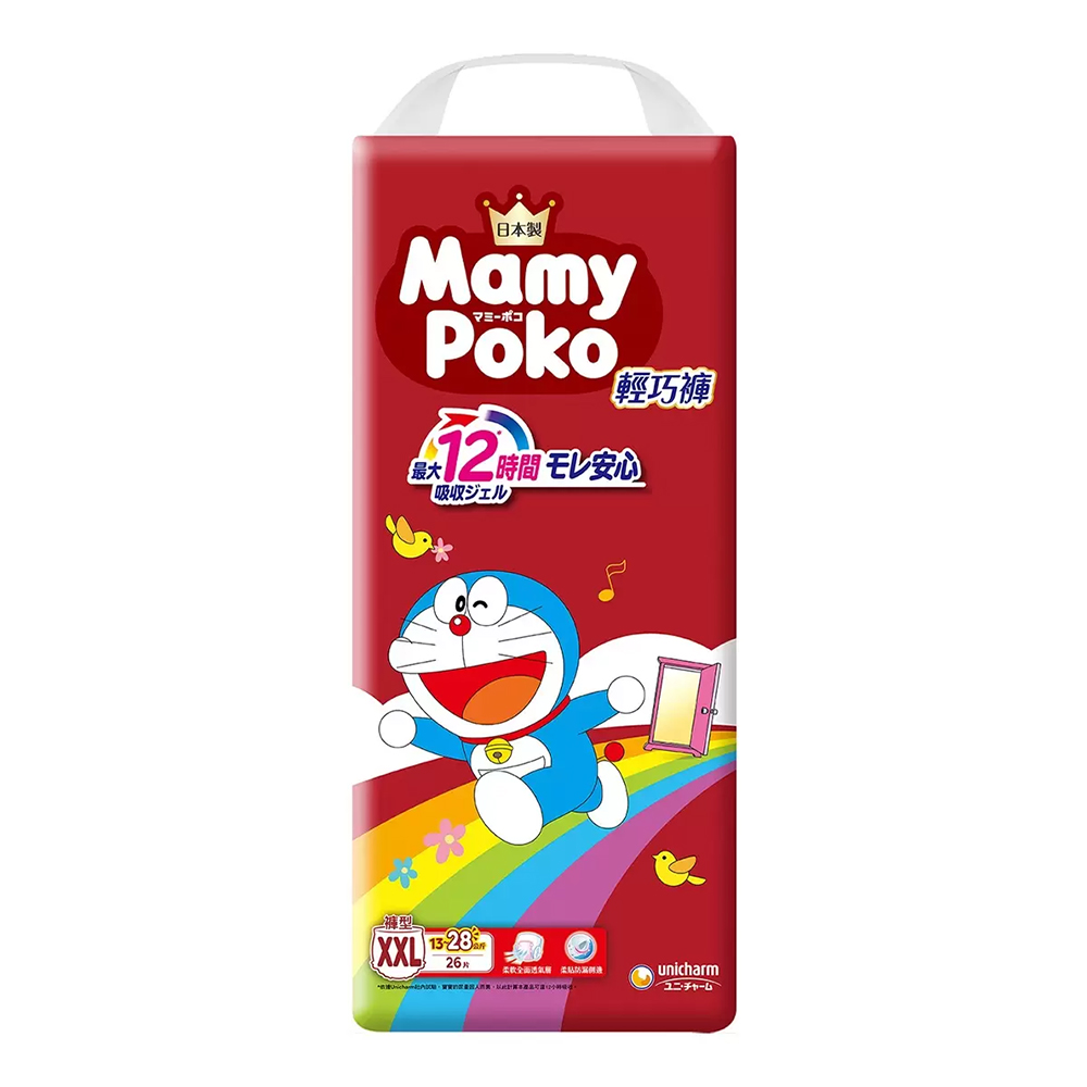mamypoko 滿意寶寶 哆啦A夢輕巧褲 日本境內版 XXL號 26片*4包/箱
