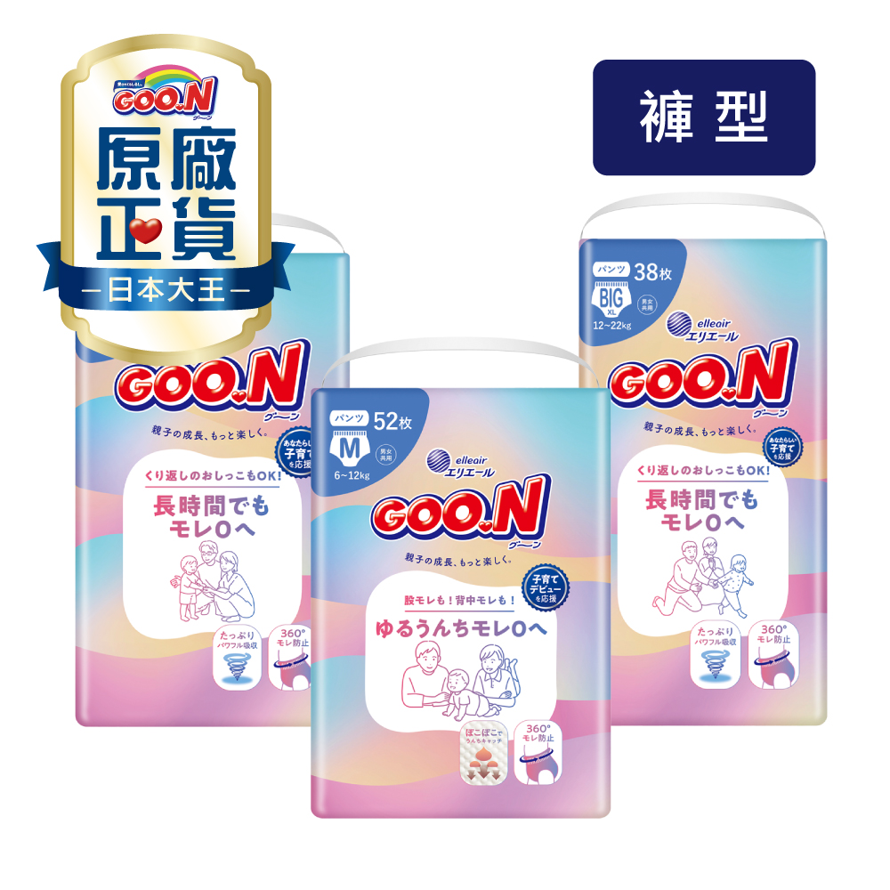 GOO.N 大王 New Goo.n 日本境內版極緻防漏系列-褲型(M-XL)箱購