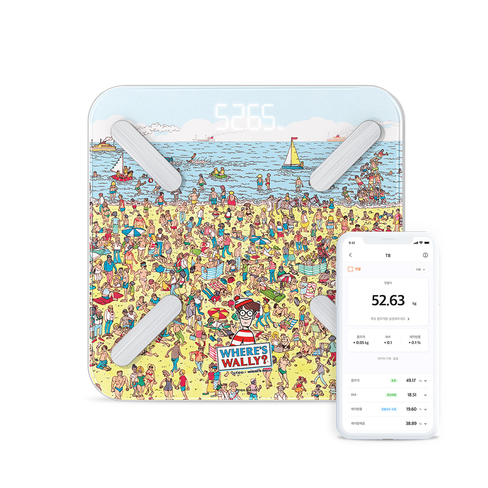 【韓國atflee】韓國KPop明星愛用/T8藍牙智能體脂計/18合1專屬APP體脂機/附電池(海灘 / 威利聯名款)