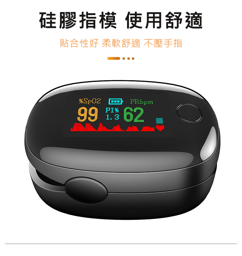 台灣保固-黑/白寶石血 氧儀加收納包防疫套組(美國FCC、歐盟CE檢驗合格,)