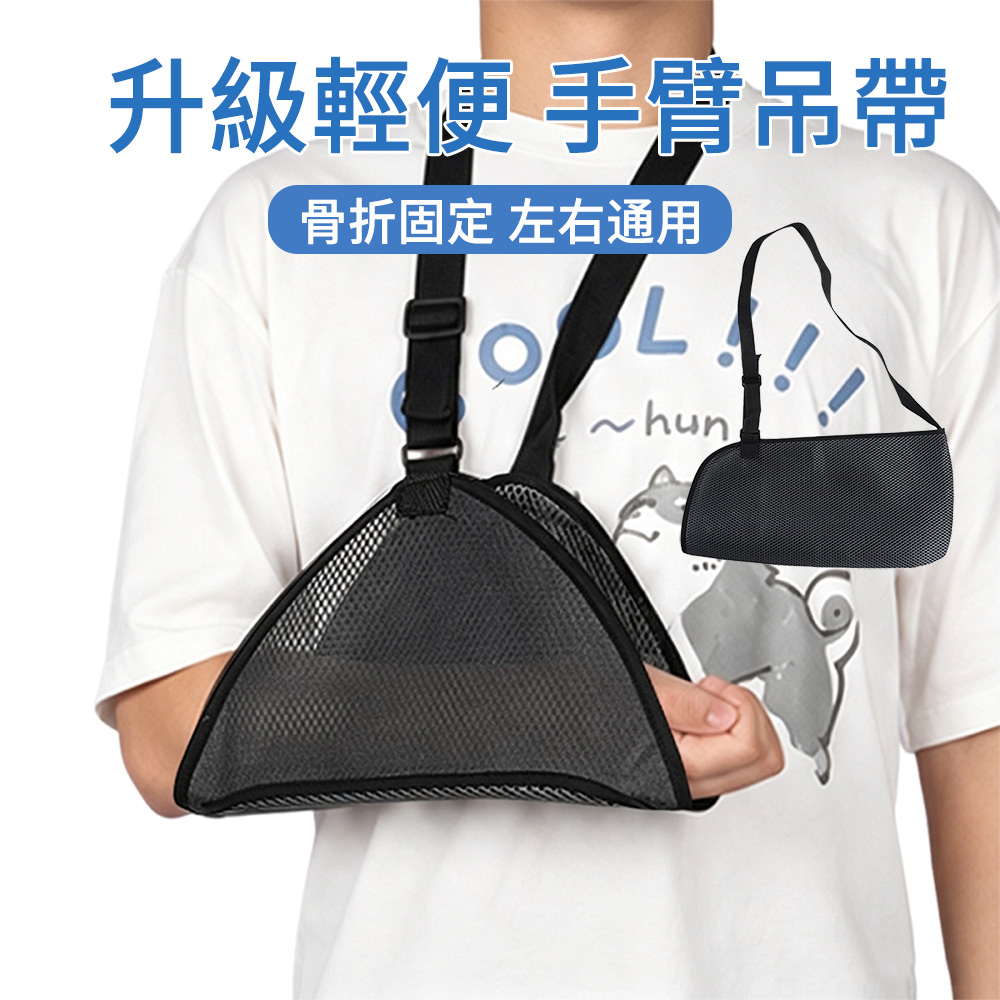 E.Co 透氣網眼手臂吊帶 前臂固定護具 骨折固定帶 (可調節肩帶/肩膀減壓/骨折復健/手腕固定/關節脫位)