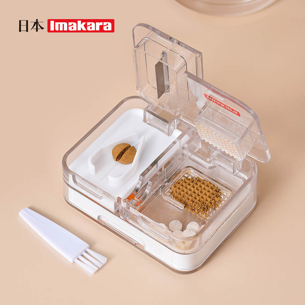 Imakara 【日本】多功能磨藥切藥器/分格收納藥盒-多色可選