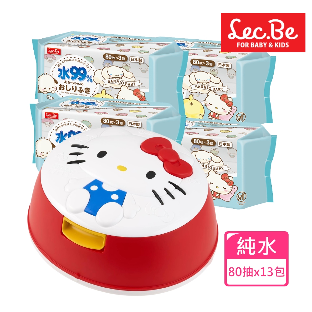 LEC 日本Hello Kitty純水濕紙巾箱購組(造型外盒多款可選擇)