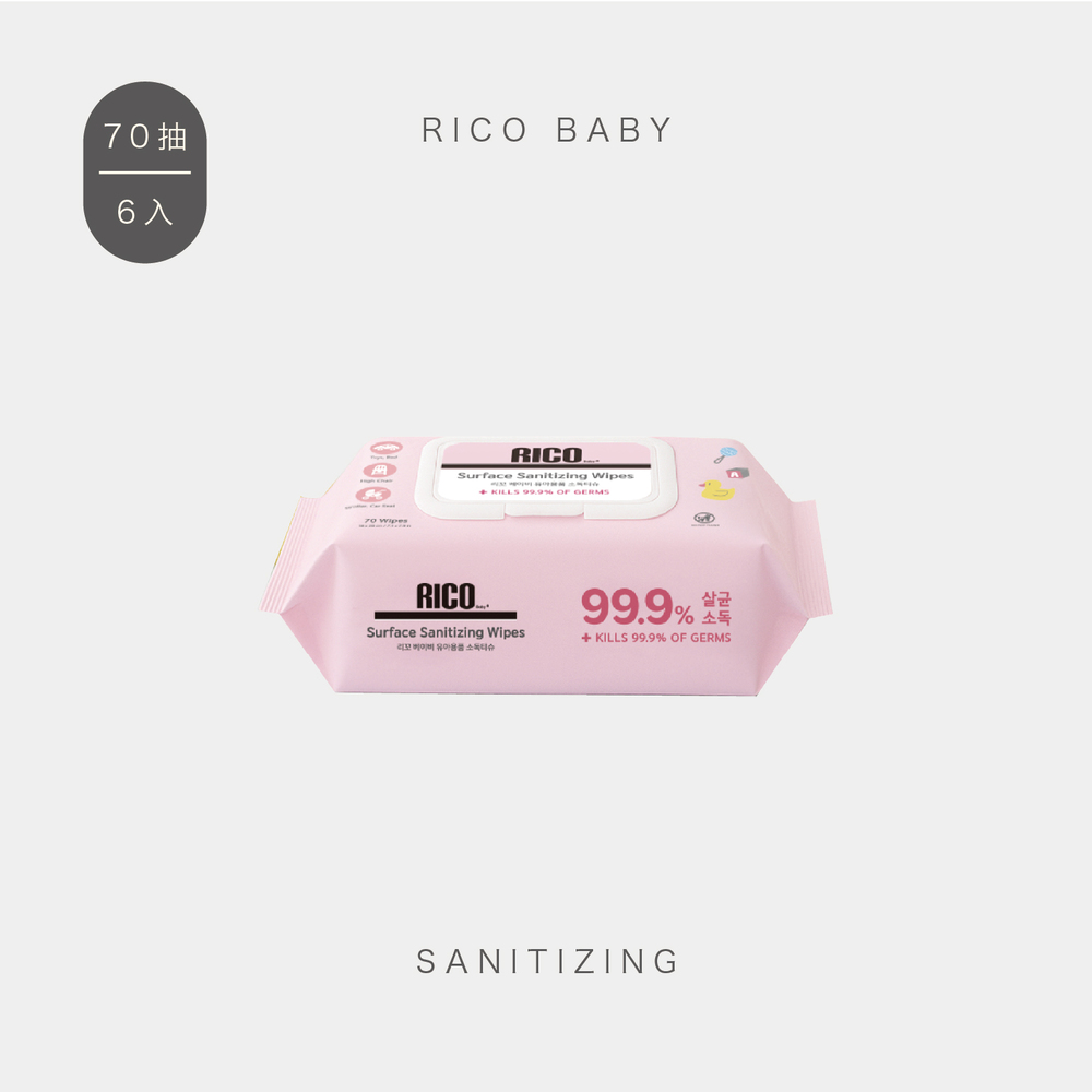RICO baby 韓國抗菌濕紙巾(Sanitizing-70抽)-6入