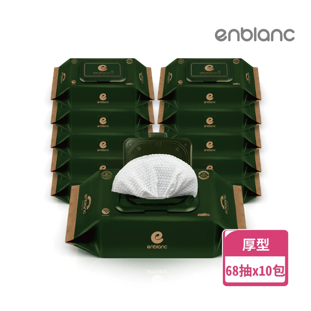 enblanc 安柏兒 銀離子抗菌 極厚仙人掌 有蓋大包濕紙巾(68抽10包)