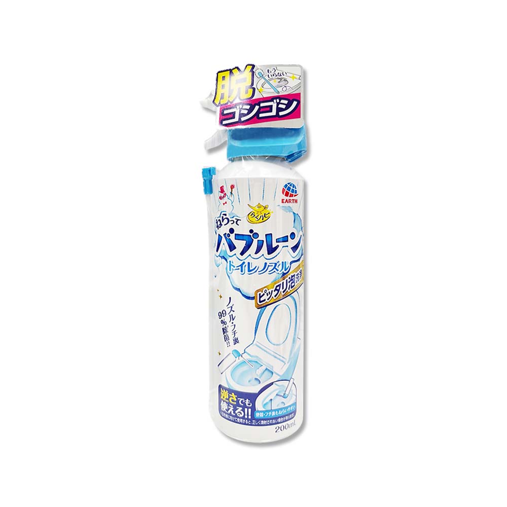 Earth 地球製藥 日本強效去垢除臭泡沫可倒噴馬桶噴霧清潔劑200ml/罐(無氯泡泡潔廁洗劑)