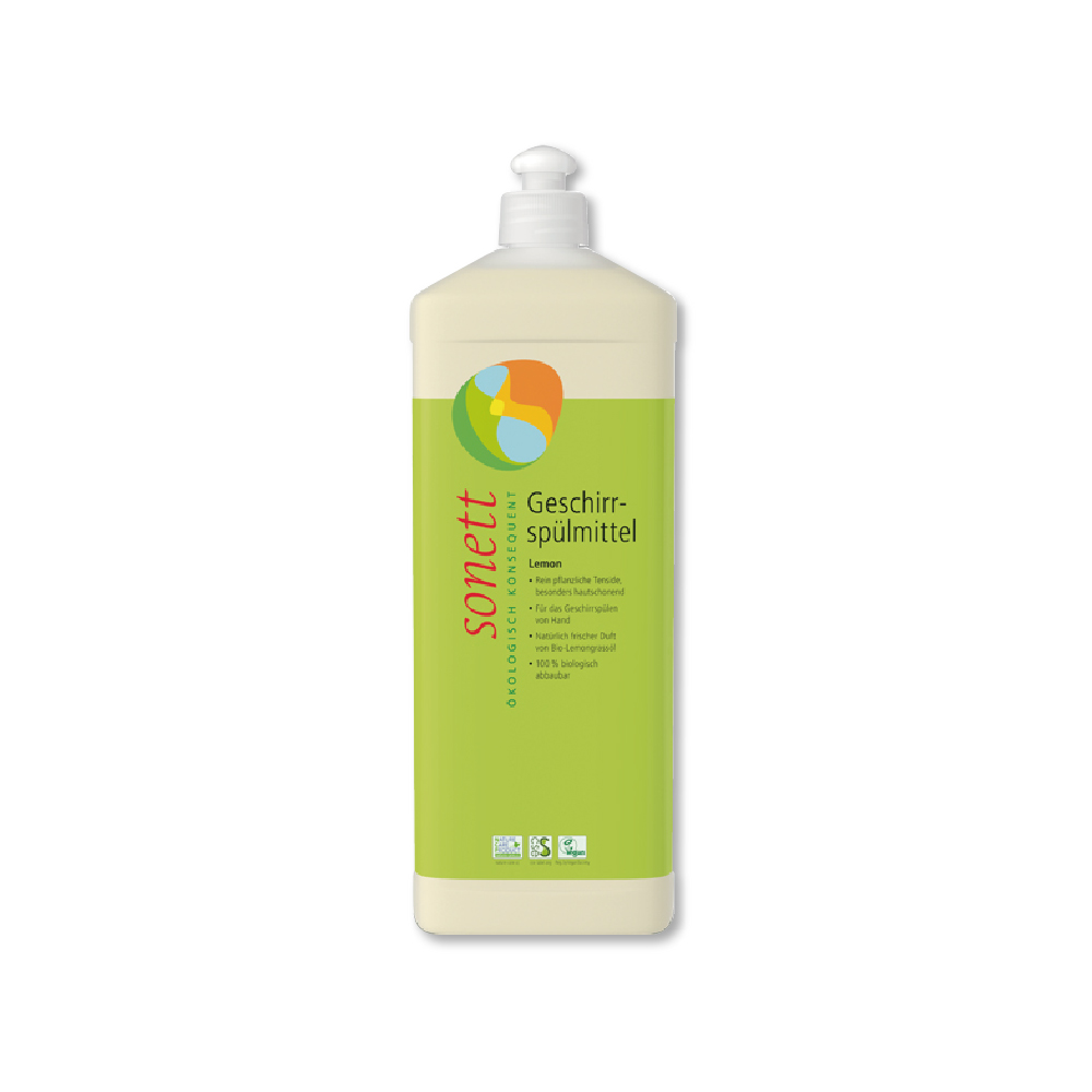 Sonett 德國律動-環保植萃高效去汙超濃縮洗碗精-檸檬清香1000ml/瓶(廚房泡泡洗潔精,碗盤清潔劑)
