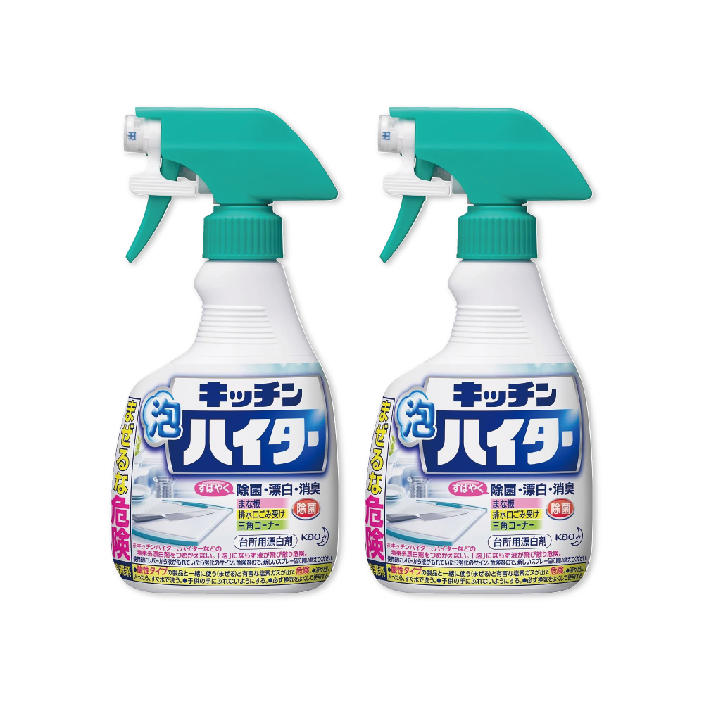 KAO 花王 (2瓶超值組)日本濃密鹼性泡沫去油除臭清潔劑400ml/綠頭噴槍瓶