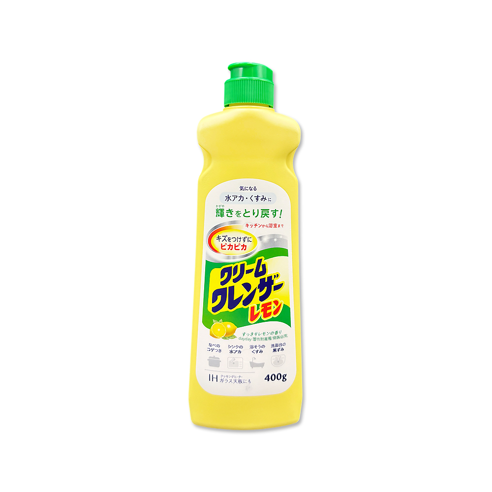 第一石鹼 日本廚房浴室研磨亮澤去污乳-檸檬香(黃)400g/瓶(消臭去污萬用清潔劑)