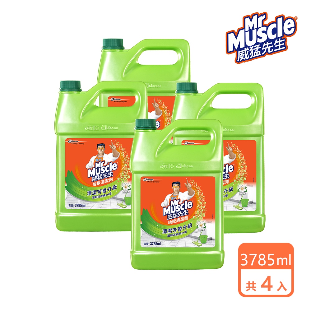 威猛先生 箱購 地板清潔劑加侖桶-清新早晨3785ml4桶