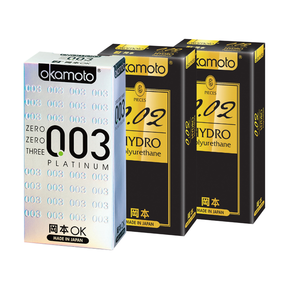 okamoto 岡本 002+003白金經典組保險套三盒組 (22入)