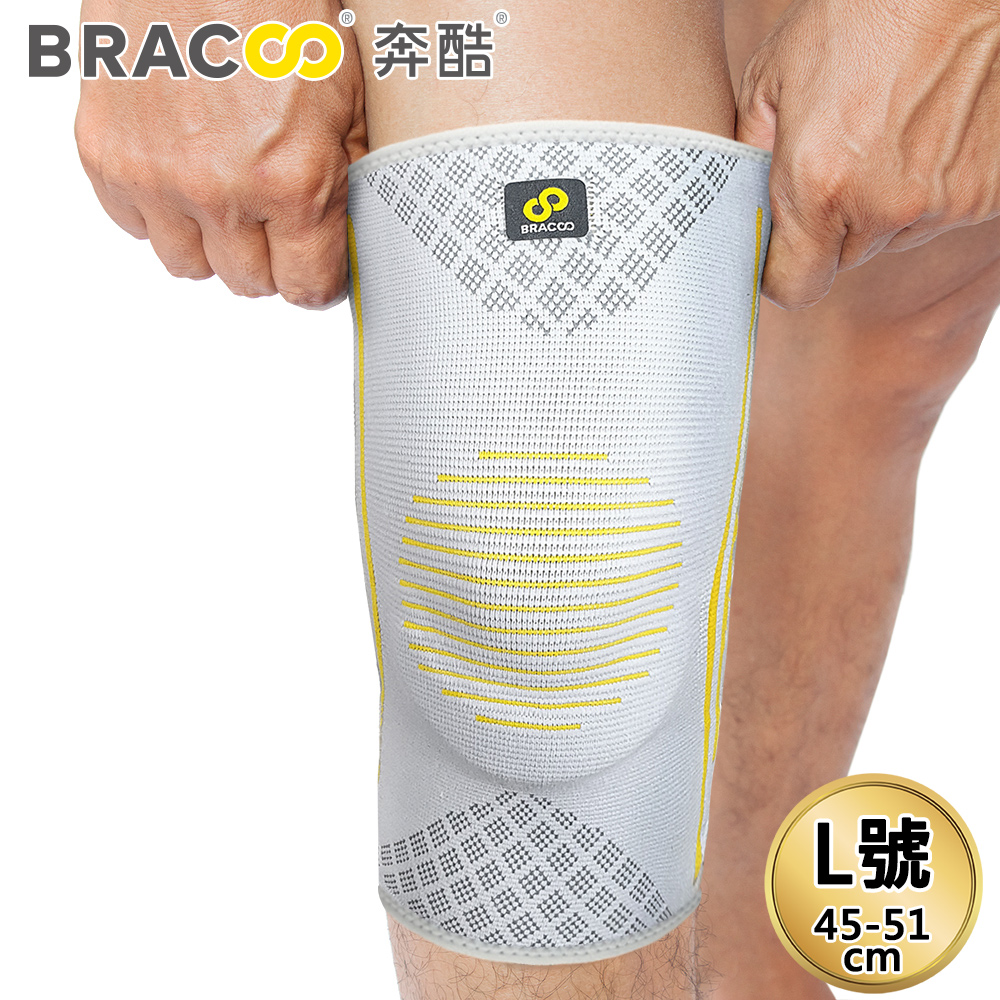 BRACOO 奔酷 半月型軟墊支撐套筒護膝/雙(KS91) L