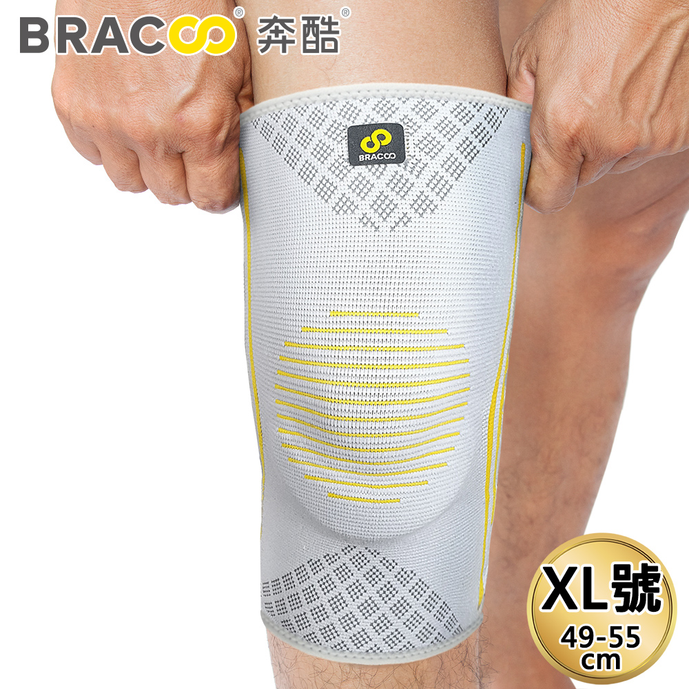 BRACOO 奔酷 半月型軟墊支撐套筒護膝/雙(KS91) XL