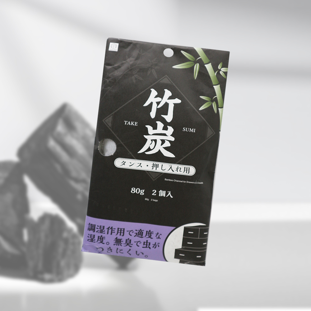 一品川流 日本進口竹炭衣櫥防潮消臭包-80g-2入x4組
