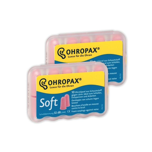 (2盒組) 德國OHROPAX安耳悠-慢回彈可水洗降噪隔音耳塞-SOFT膚色款5對/盒*2盒