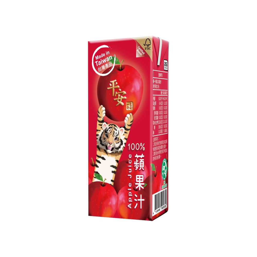 NuLife 生活 平安100%蘋果汁 200ml(24入/箱)-TQF微笑標章