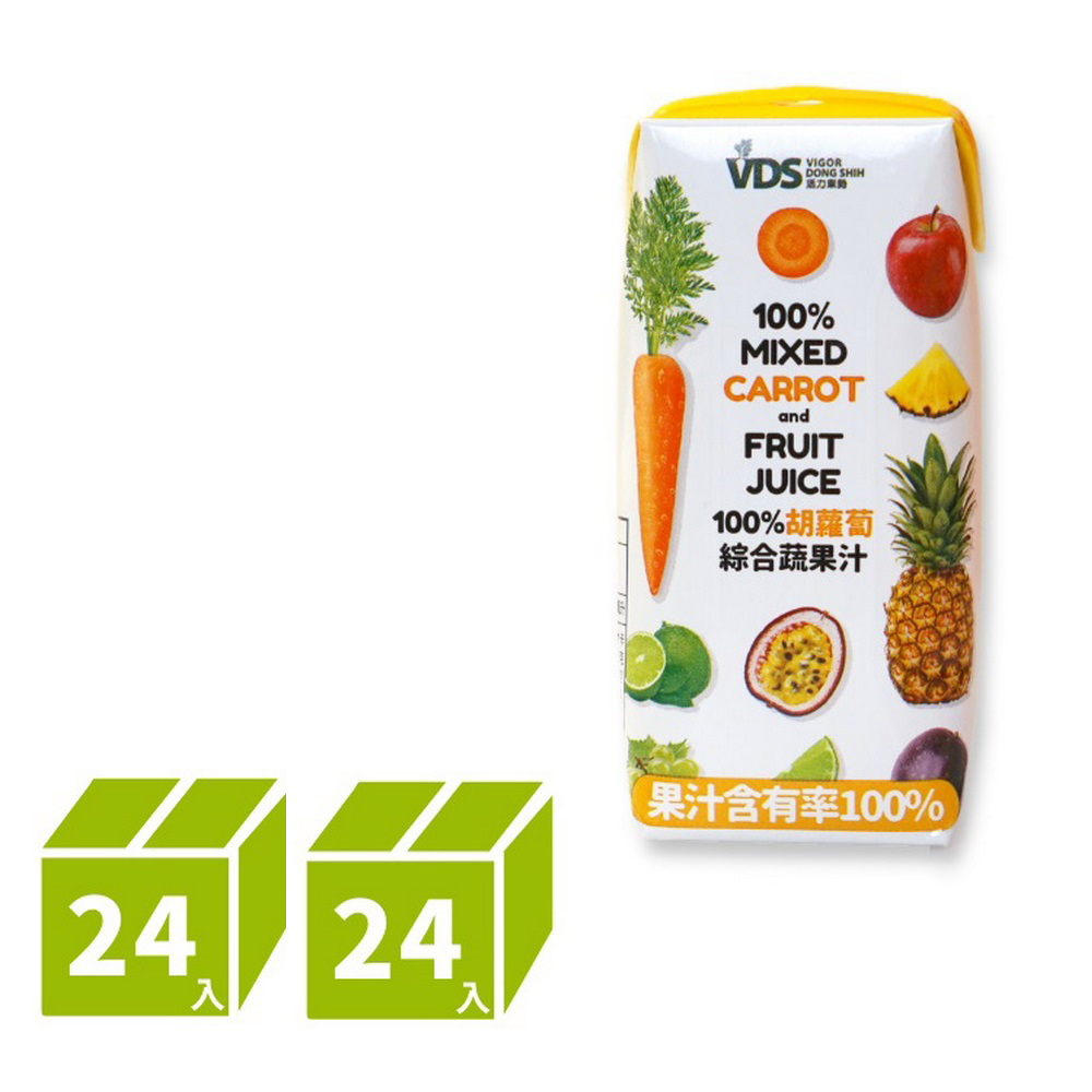 VDS 活力東勢 胡蘿蔔綜合蔬果汁200ml (24瓶/箱)-利樂包
