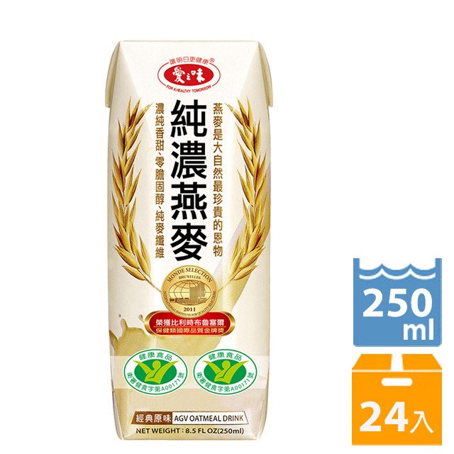 【愛之味】純濃燕麥 無菌保鮮包250ml(24入/箱)