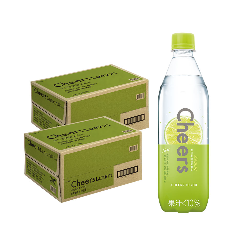 TAISUN 泰山 Cheers Lemon 檸檬氣泡水 590ml(24入x2箱)