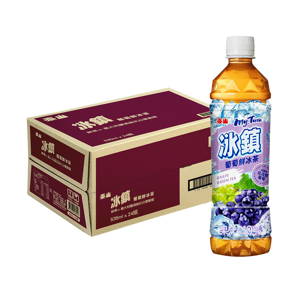 TAISUN 泰山 冰鎮葡萄鮮冰茶535ml (24入/箱)(即期短效:2025/03/21)