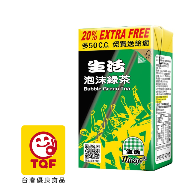 NuLife 生活 泡沫綠茶300ml(24入/箱)