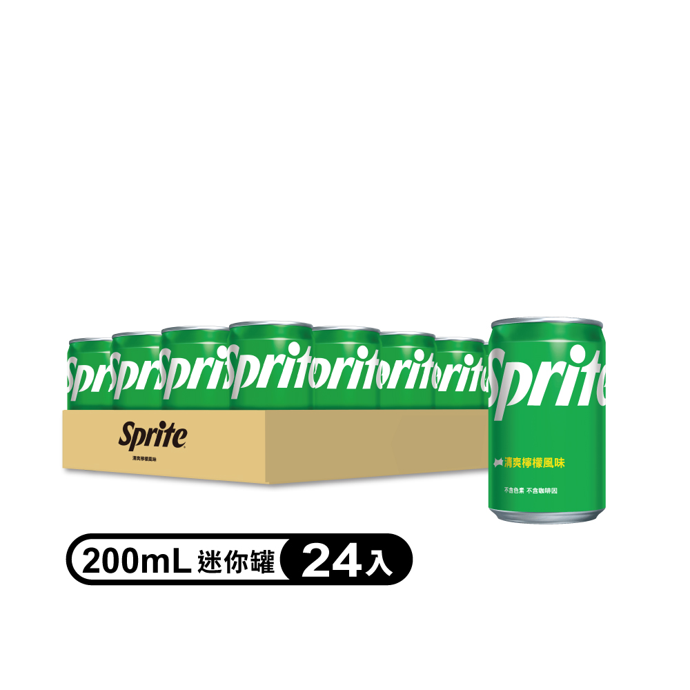【Sprite 雪碧】 迷你罐200ml(24入/箱) - PChome 24h購物