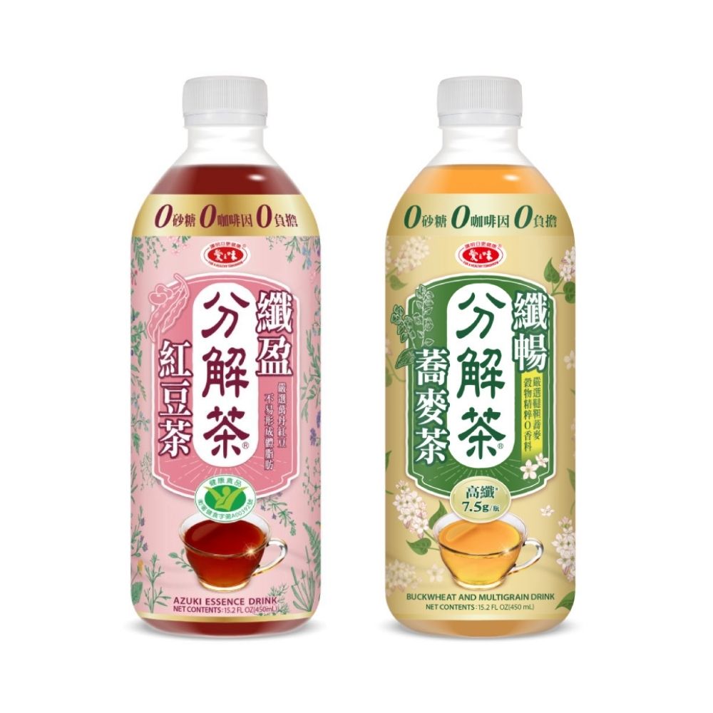 愛之味 分解茶 纖盈紅豆茶/纖暢蕎麥茶-2款任選(450ml*24入/箱)x2箱