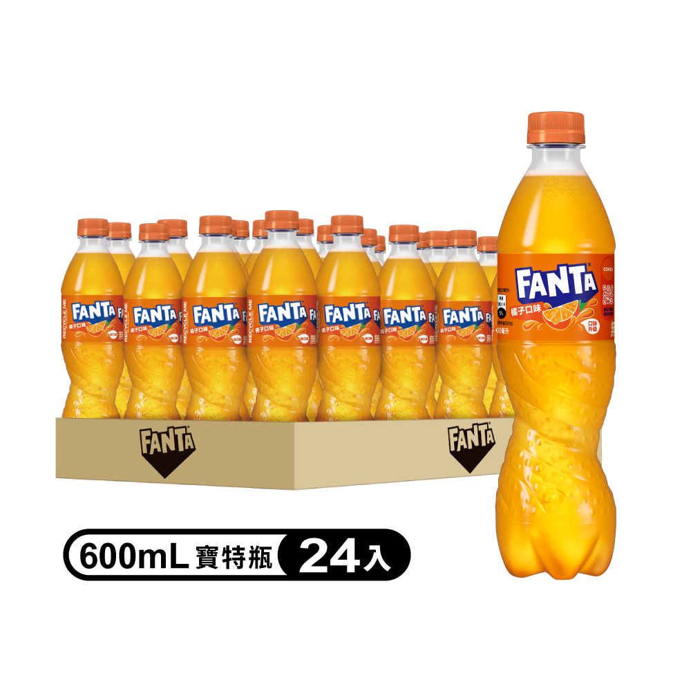 芬達 橘子寶特瓶600ml(24入/箱) (有效期限2026/12/13)