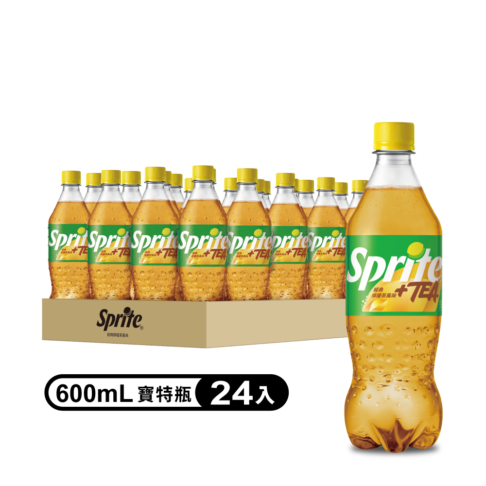 雪碧 檸檬茶風味汽水寶特600ml(24入/箱)