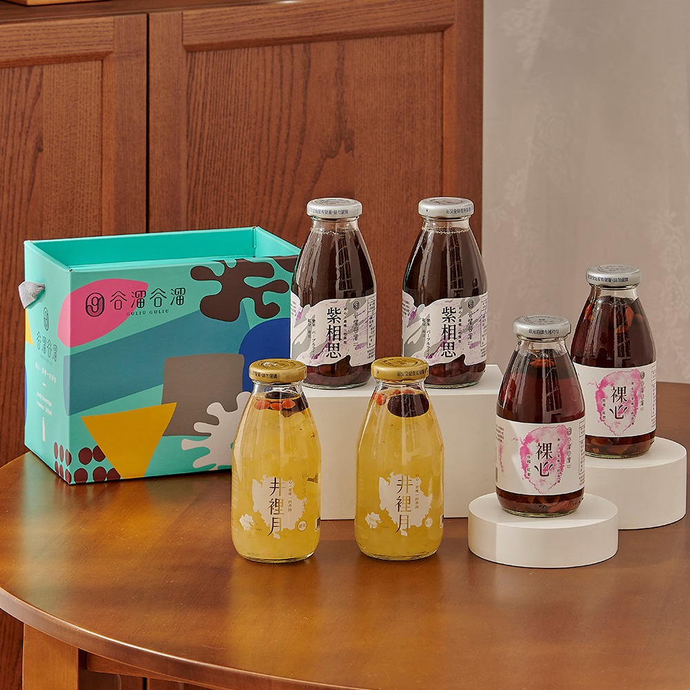 谷溜谷溜 寵愛摯愛組(井裡月*2+裸心*2+紫相思*2)(有禮盒)295ml*6瓶/中秋禮盒