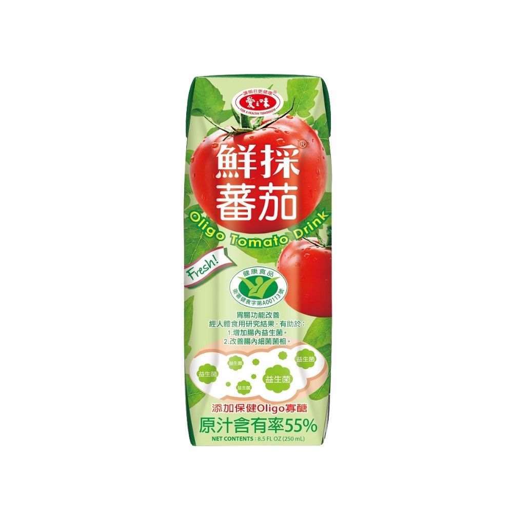 愛之味 鮮採蕃茄汁Oligo保健 無菌保鮮包250ml(24入/箱)