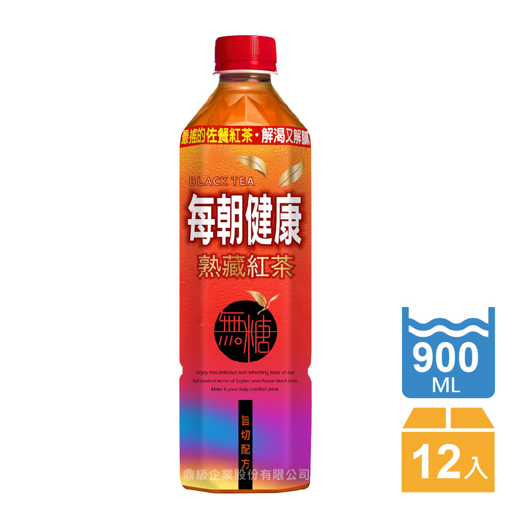 每朝健康 每朝健康 無糖熟藏紅茶900ml (12入X2箱) 大容量
