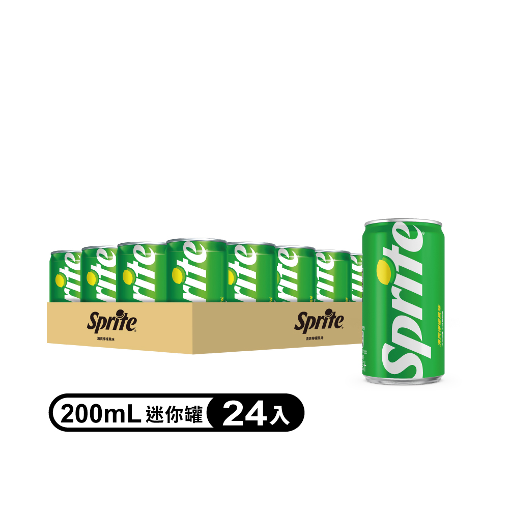 雪碧 【Sprite 雪碧】 迷你罐200ml*2箱(共48入)