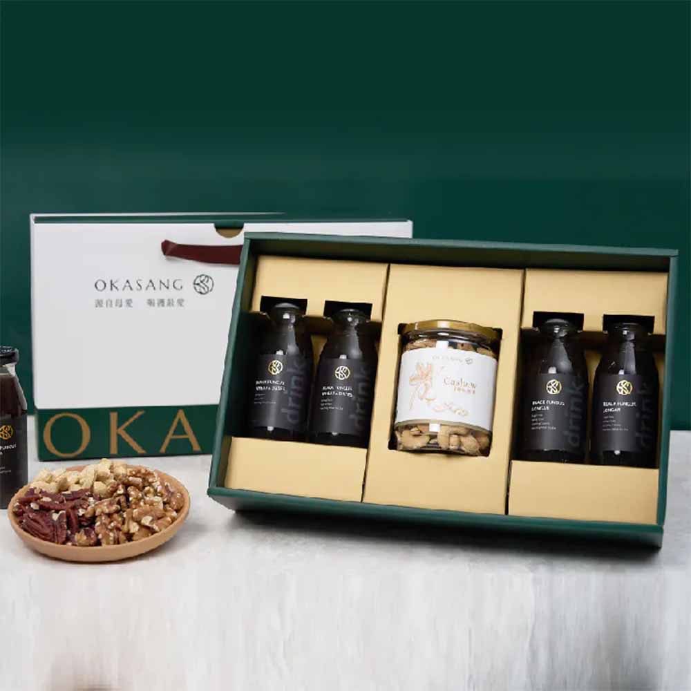 O卡桑 健康堅果黑木耳露禮盒(195ml×4罐+堅果×1罐/盒)