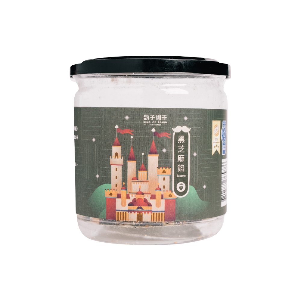 King Of Beard 鬍子國王 (2瓶組)蛋捲隨手瓶16根/瓶(140g)_黑芝麻_法國頂級奶油 芝麻蛋捲 手工蛋捲