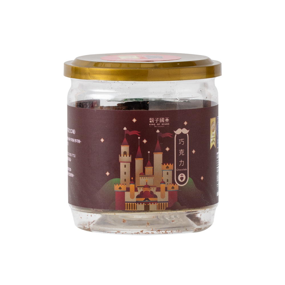 King Of Beard 鬍子國王 (4瓶組)蛋捲隨手瓶16根/瓶(90g)_法式巧克力_巧克力蛋捲 手工蛋捲