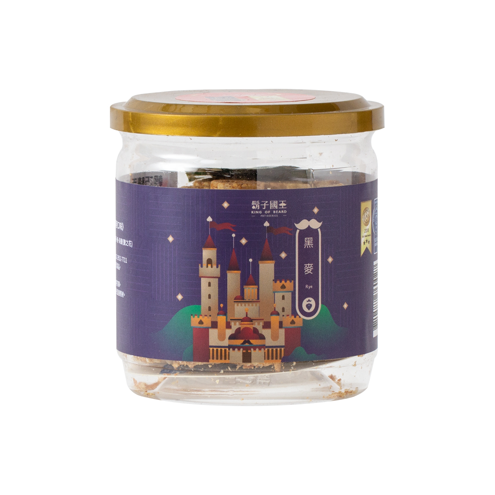 King Of Beard 鬍子國王 (2瓶組)蛋捲隨手瓶16根/瓶(90g)_百年石磨黑麥_黑麥蛋捲 手工蛋捲