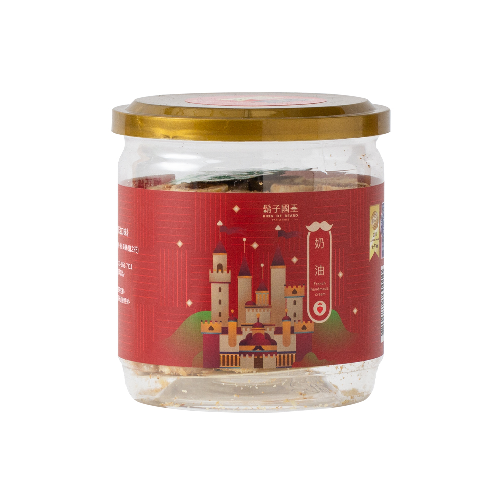 King Of Beard 鬍子國王 (2瓶組)蛋捲隨手瓶16根/瓶(90g)_法國手工奶油_奶油蛋捲 手工蛋捲