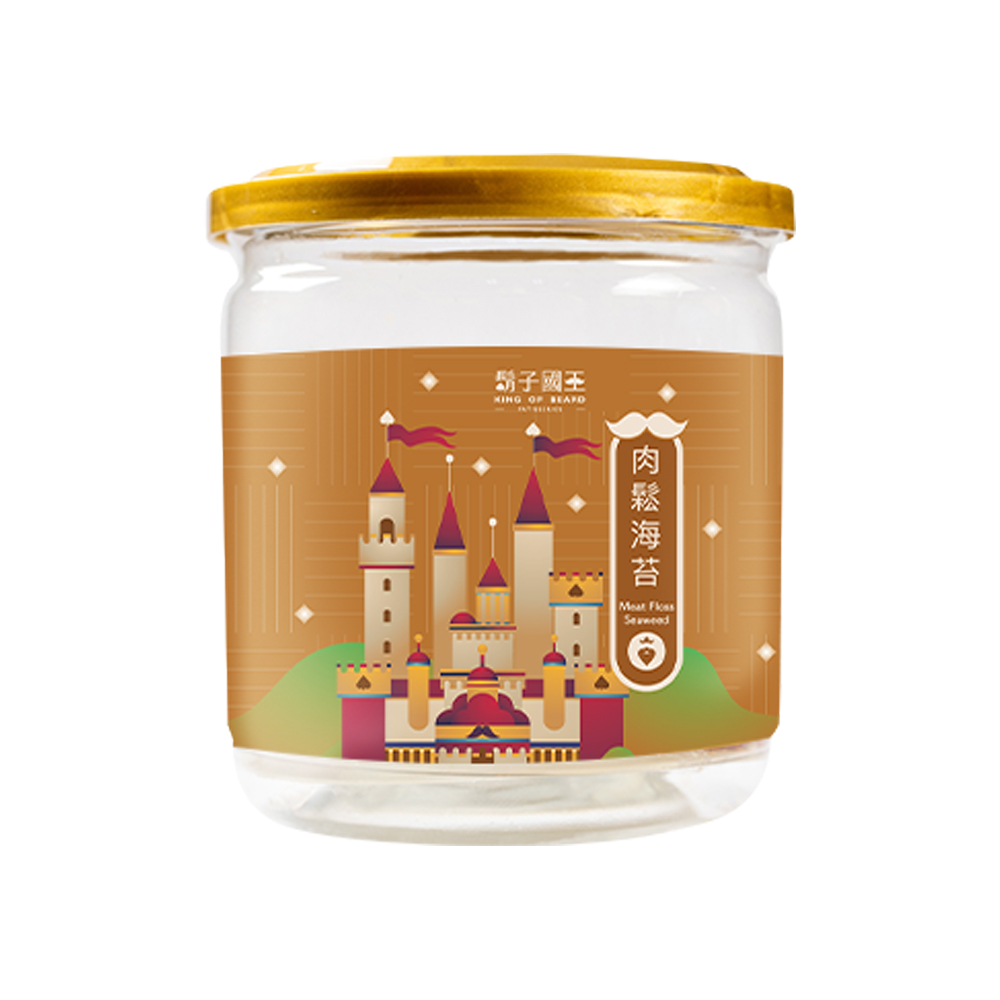 King Of Beard 鬍子國王 (4瓶組)蛋捲隨手瓶16根/瓶(135g)_海苔肉鬆_國頂級奶油 肉鬆蛋捲 海苔蛋捲