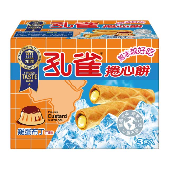 孔雀 雞蛋布丁捲心餅量販盒