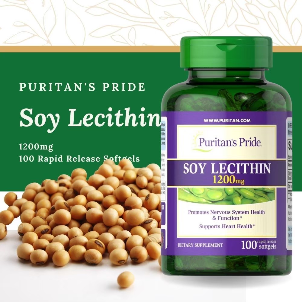 Puritan's Pride 普瑞登 【Puritans Pride 】精萃大豆卵磷脂軟膠囊 1200毫克 Soy Lecithin 1200 mg (100粒/瓶)
