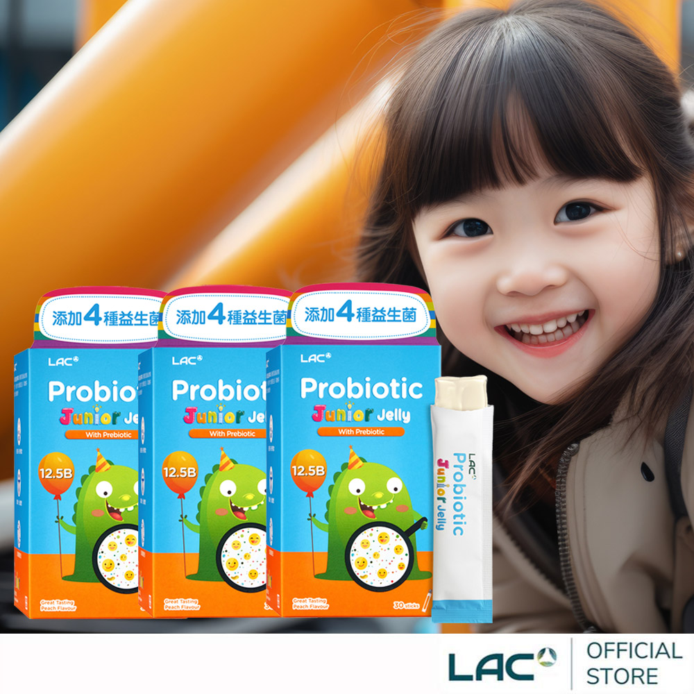 LAC 利維喜 3入組 兒童益生菌果凍30包-桃子口味(益生菌/乳酸菌/保護力/素食可)