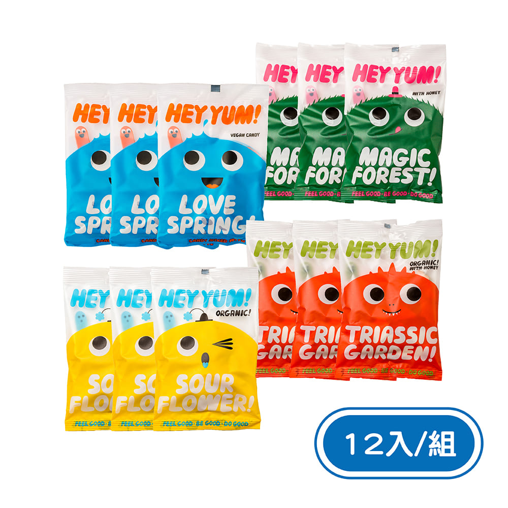 PALIER | Hey Yum | 丹麥無麩質綜合水果軟糖 12入《酸水果 / 優格 / 水果蜂蜜 / 莓果》