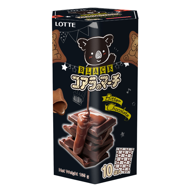 LOTTE 樂天 小熊餅家庭號-濃黑巧克力風味195g*6包