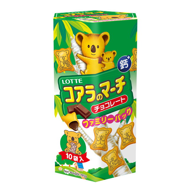 LOTTE 樂天 小熊餅家庭號-巧克力(195g)x5