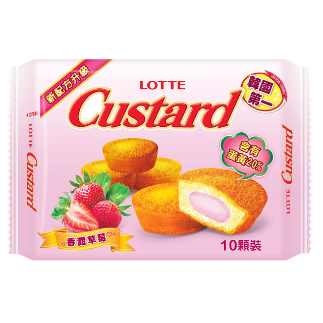 LOTTE 樂天 蛋黃派-香甜草莓風味(10顆裝) 230g x4組