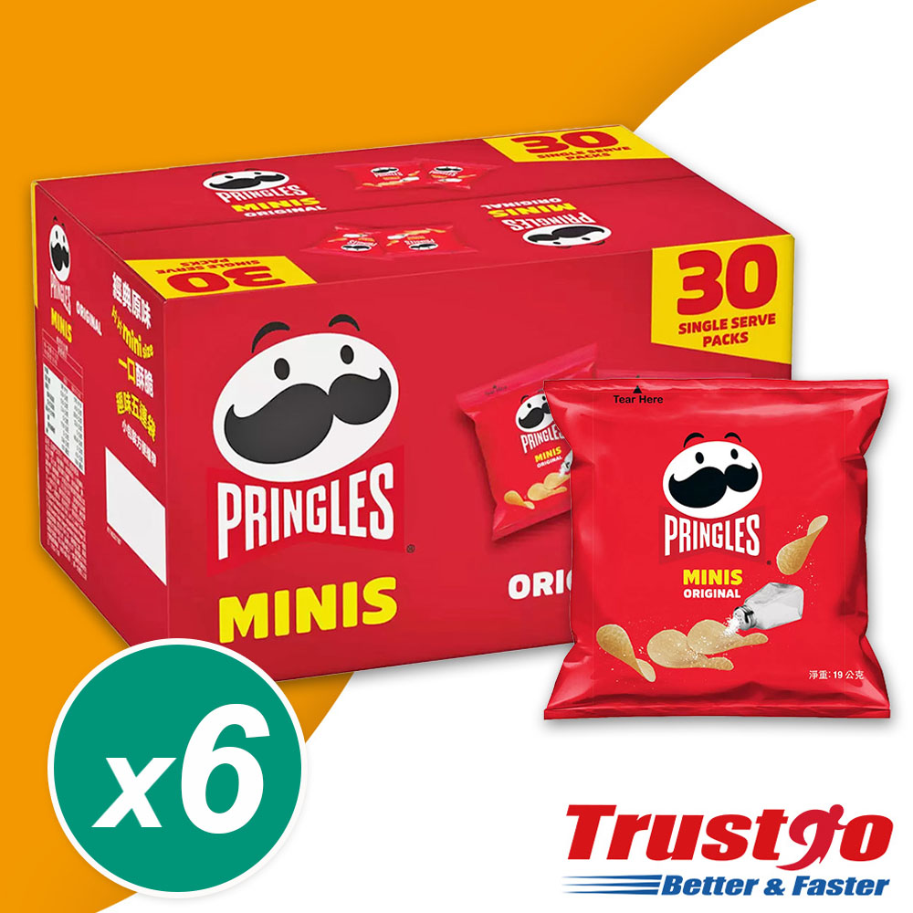 PRINGLES 品客 洋芋片 MINIS 經典原味x6箱(19gx30包/箱)