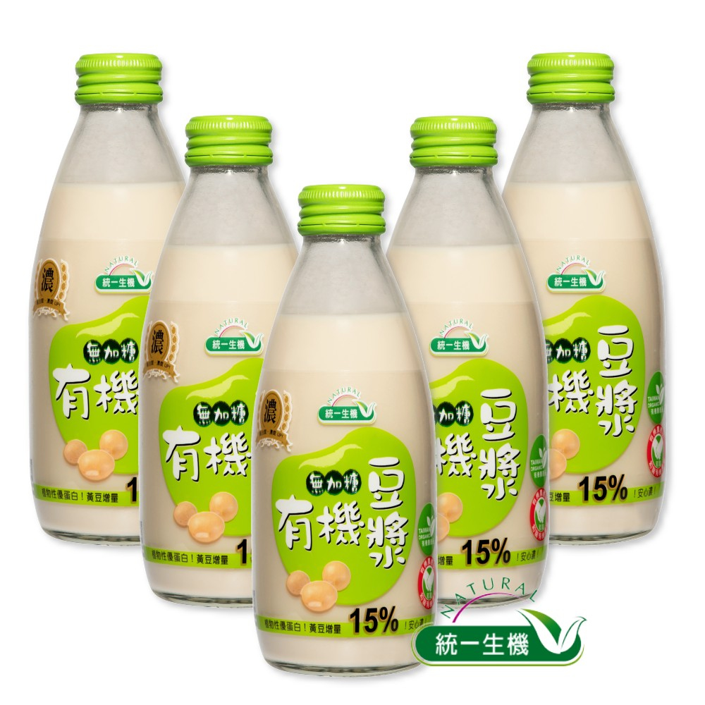 《統一生機》有機無加糖豆漿(245ml x 24瓶/箱)