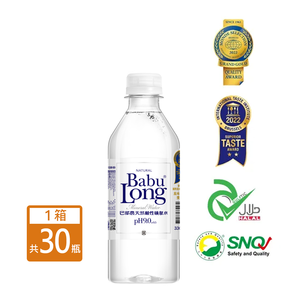 巴部農 天然鹼性水 330ml(30入/箱)